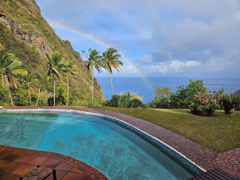 St. Lucia Real Estate Villa Piton swimming pool