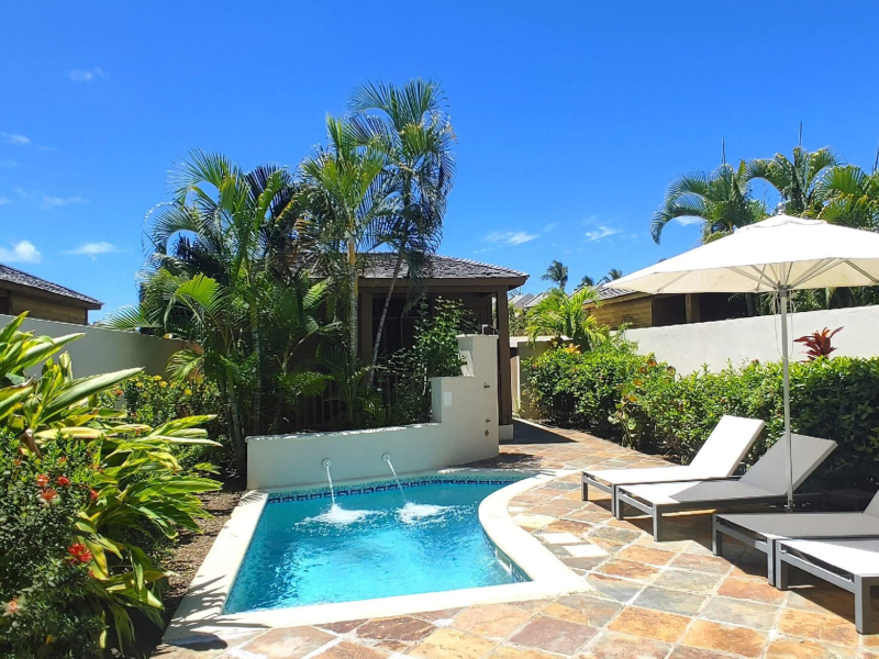 St. Lucia Real Estate Cap Cove – 3 Bedroom Townhouse + 1 Bed Cottage pool near garden
