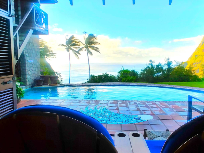 St. Lucia Real Estate Villa Piton views