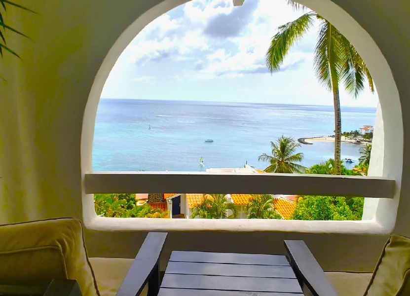 St. Lucia Real Estate Windjammer Landing 2 Bed Villa with view of the ocean from balcony