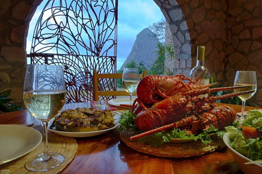 St. Lucia Real Estate Villa Piton views lobster