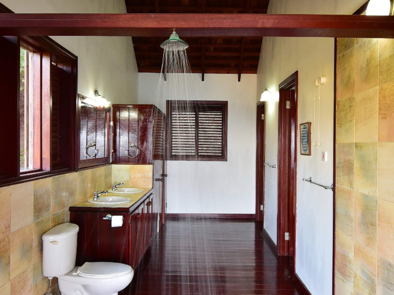 St. Lucia Real Estate Cliffside Oceanview Estate shower
