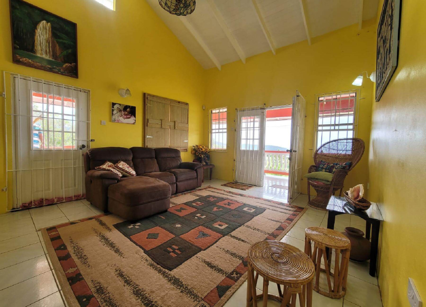 st lucia real estate Sea View 3 Bed Villa with Guest Apartment sitting room