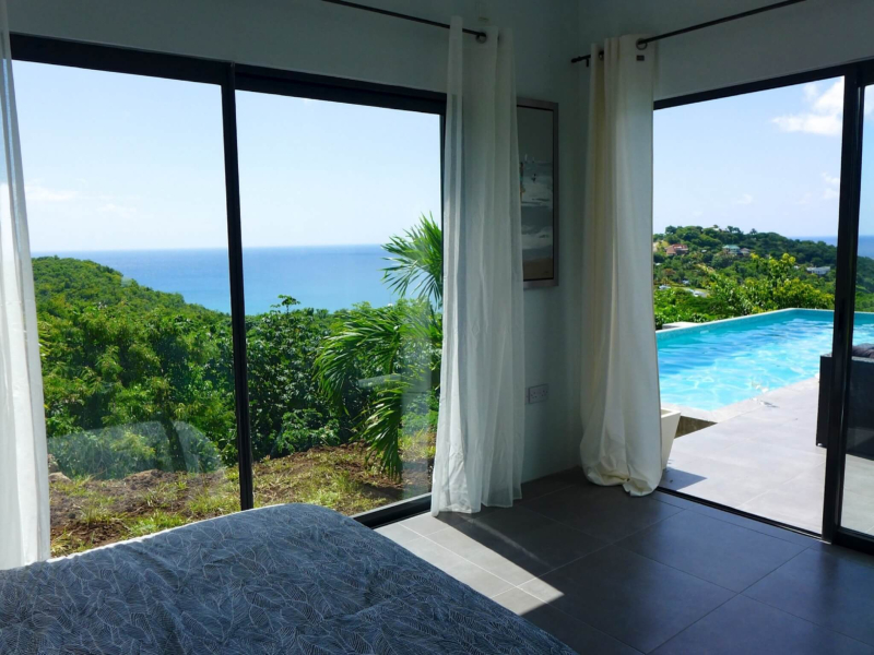 st lucia real estate 3-Bedroom Villa with Breathtaking Caribbean Sea Views grden view