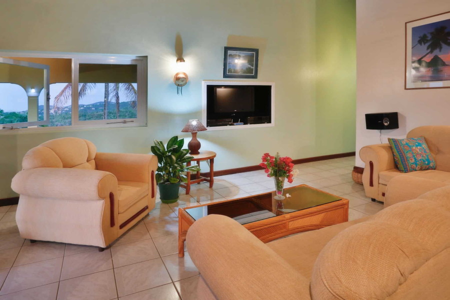 St. Lucia Real Estate Stunning West-Coast Residence in an Exclusive Sanctuary living room