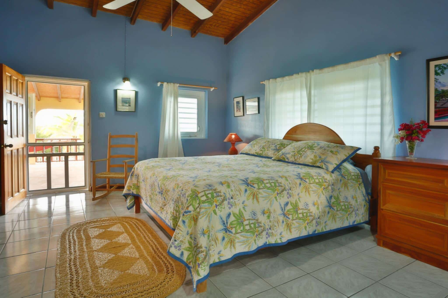 St. Lucia Real Estate Stunning West-Coast Residence in an Exclusive Sanctuary with blue walls